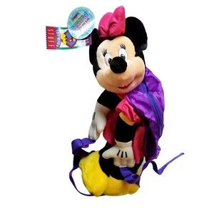 Vintage 90'S Huggable Wearable Minnie Mouse Plush Pyramid Handbags 20” RARE NEW